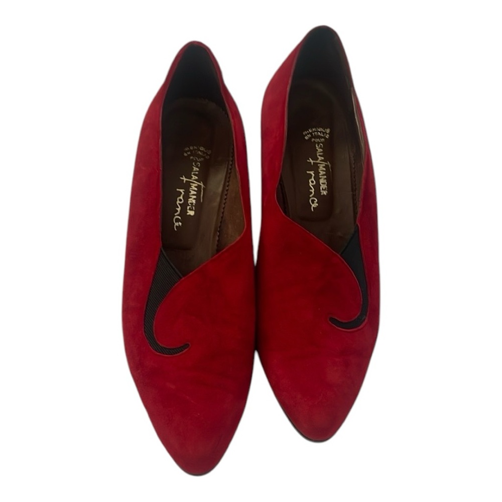 ♥️Sala Mander♥️ Women’s Red Suede Dress shoes size (39)